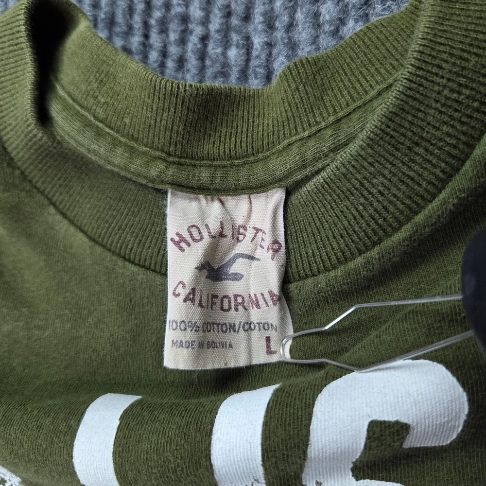 Vintage Hollister T Shirt Mens Large Green Graphic California Y2K Surf Skate